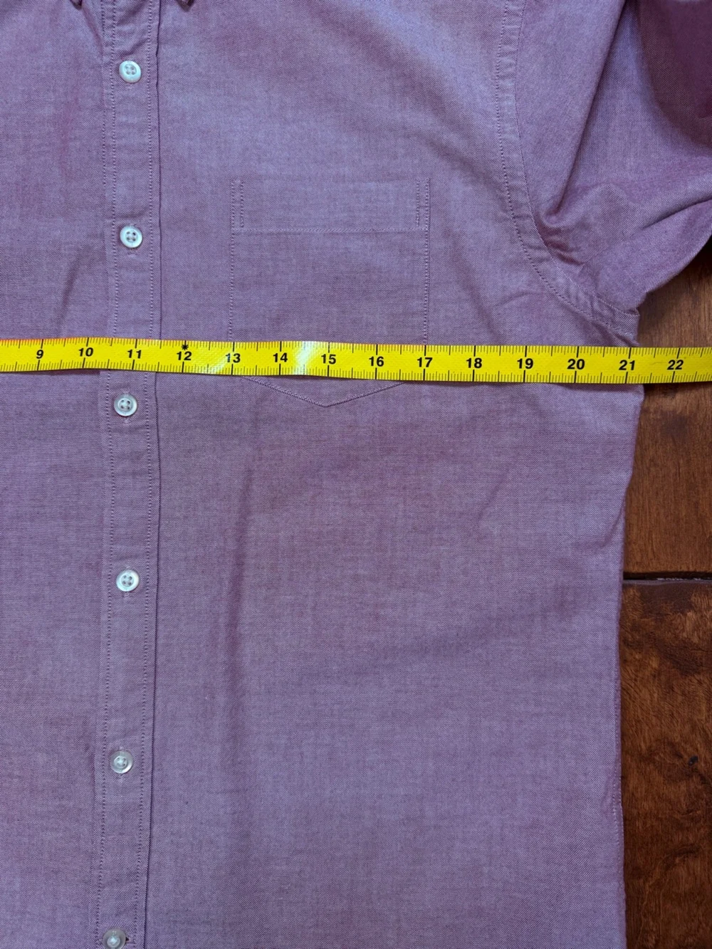 Banana Republic Oxford Men Button-Down Shirt Dusty Pink Heather Red Long Sleeve